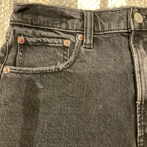 NWT Abercrombie & Fitch Distressed Mini Short Fringe Zip Fly Black Size 27 - Picture 3 of 16